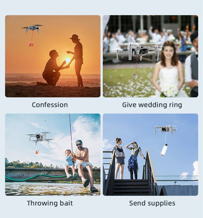 Airdrop System for DJI Mavic 3/2 Pro Zoom AIR 2 Mini 2/Mini 3 Drone Fishing Bait Wedding Ring Gift Deliver Life Rescue Thrower