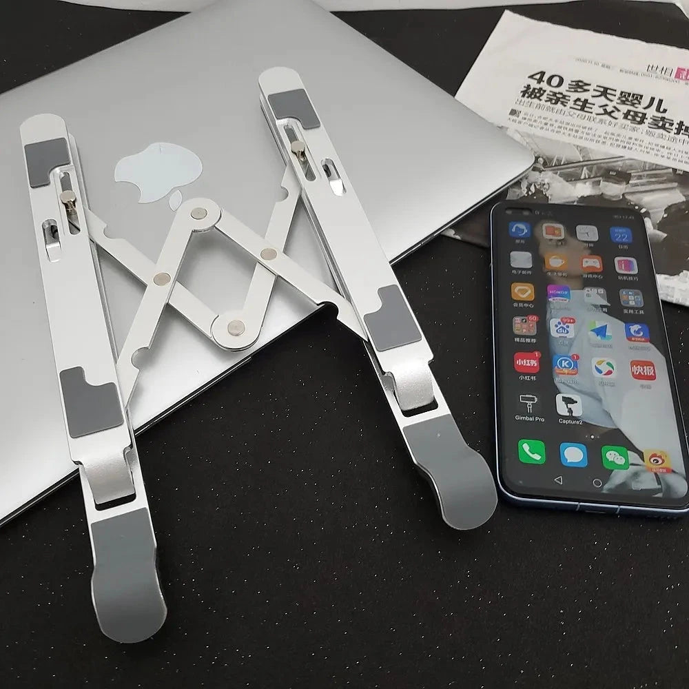 ORICO Foldable Laptop Stand Holder Riser Portable Adjustable Aluminum Notebook Stand Computer Stand 7 Angles for MacBook Tablets - AMULET RING STORE
