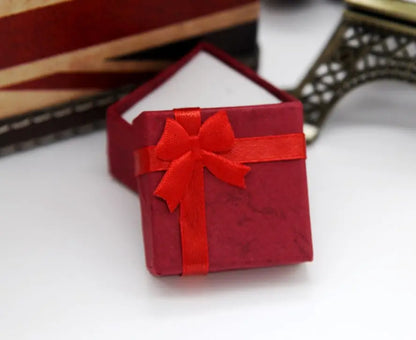 Fashion Ribbon Jewelry Box Multi Colors Ring Earrings Pendant 4x4x3cm Display Packaging Gift - AMULET RING STORE