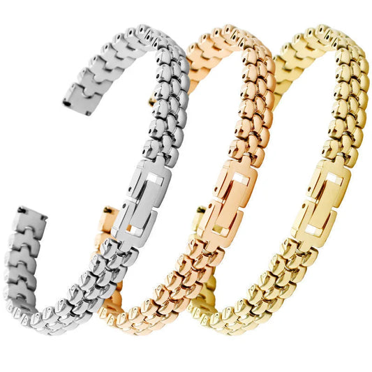 Stainless steel watchband  6mm 8mm 10mm silver golden bracelet Replacement strap for size dial lady's fashion watch Bracelet