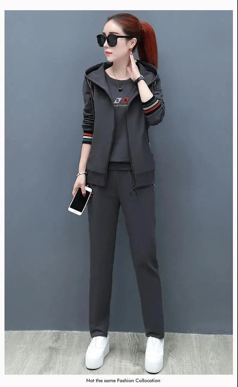 3pcs Autumn Women's Clothing Sets Long Sleeve Tops+pants Outfits Casual Sports Female Clothes Sets 2022