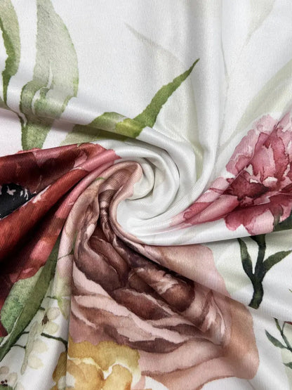 2024 Europe and the United States autumn new women's long dress two-piece set of floral print round neck dress coat women