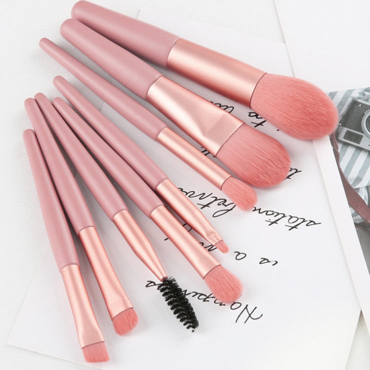8Pcs Makeup Brushes Pro Pink Brush Set Powder EyeShadow Blending Eyeliner Eyelash Eyebrow Make Up Beauty Cosmestic Brushes - AMULET RING STORE