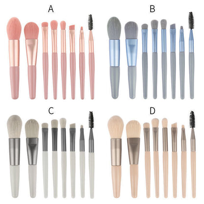 8Pcs Makeup Brushes Pro Pink Brush Set Powder EyeShadow Blending Eyeliner Eyelash Eyebrow Make Up Beauty Cosmestic Brushes - AMULET RING STORE