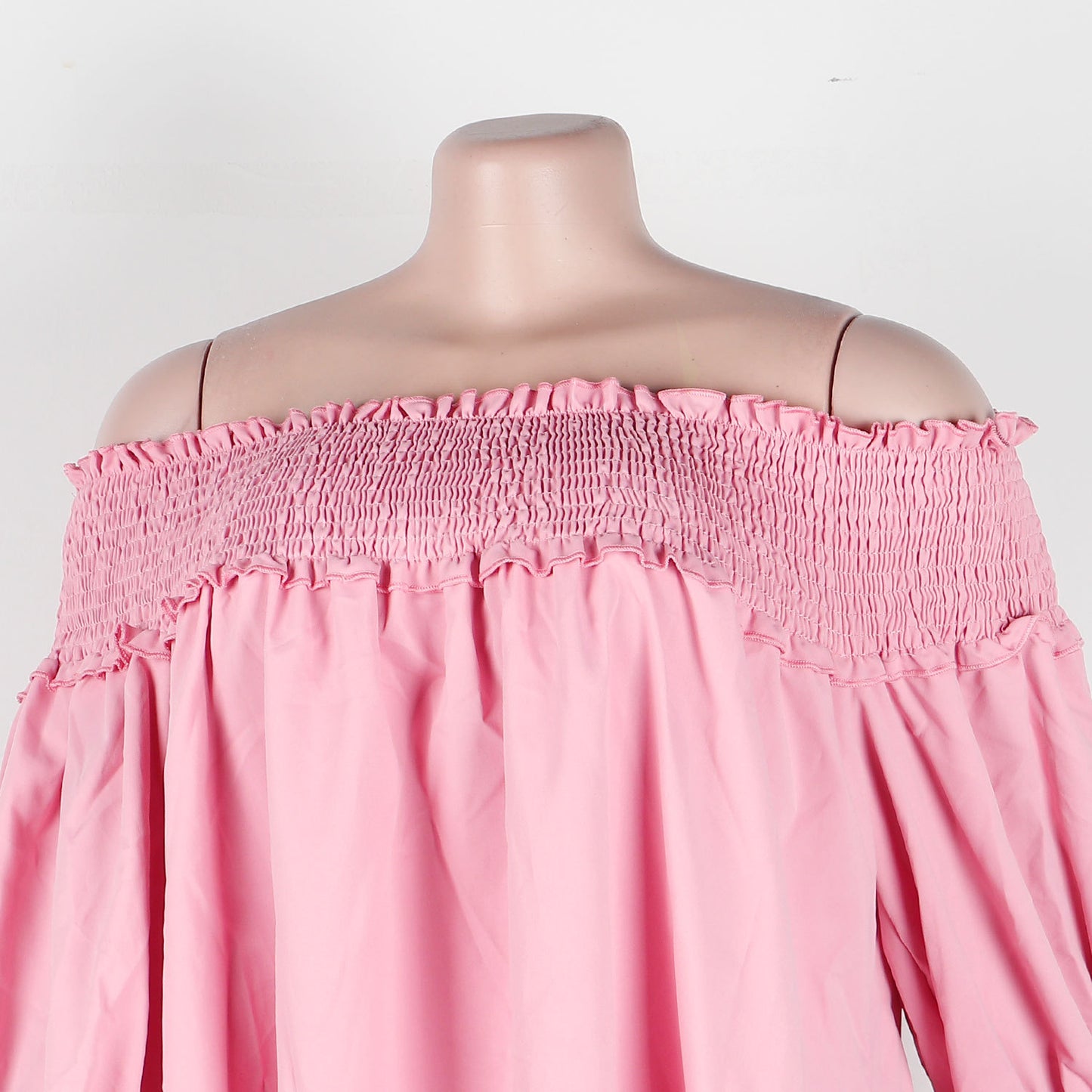 CM.YAYA Chic Women Cascading Ruffles Petal Off Shoulder Long Sleeve Smock Dress 2022 Big Swing Loose Blouse Sundress Vestidos - AMULET RING STORE