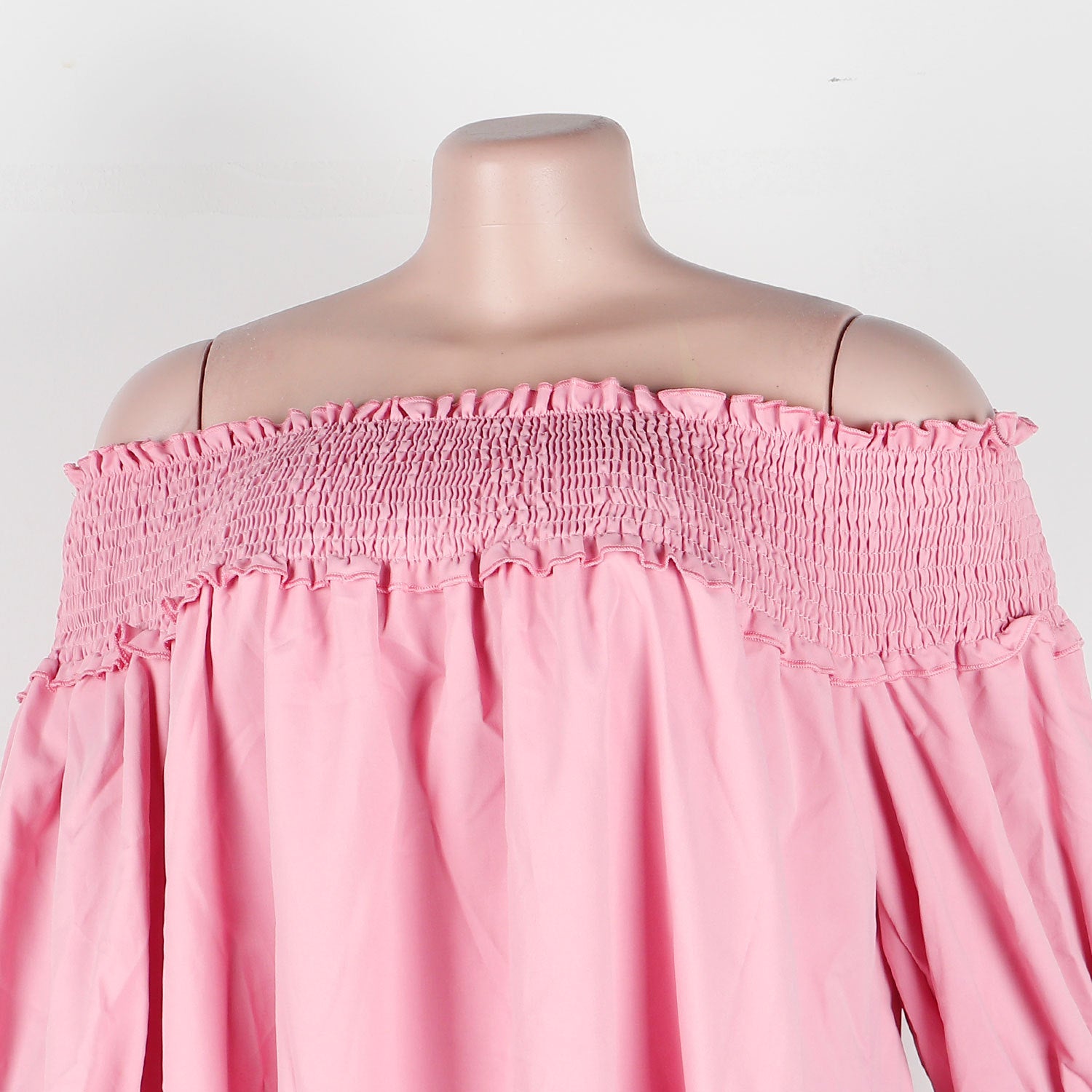 CM.YAYA Chic Women Cascading Ruffles Petal Off Shoulder Long Sleeve Smock Dress 2022 Big Swing Loose Blouse Sundress Vestidos - AMULET RING STORE