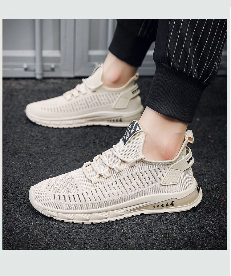 Flying Woven Men's Shoes Summer New Breathable Deodorant Mesh Shoes Men's sneaker Korean-style All-match Casual Running Shoes - AMULET RING STORE