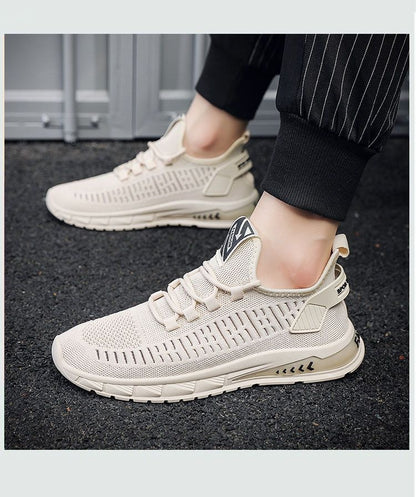 Flying Woven Men's Shoes Summer New Breathable Deodorant Mesh Shoes Men's sneaker Korean-style All-match Casual Running Shoes - AMULET RING STORE