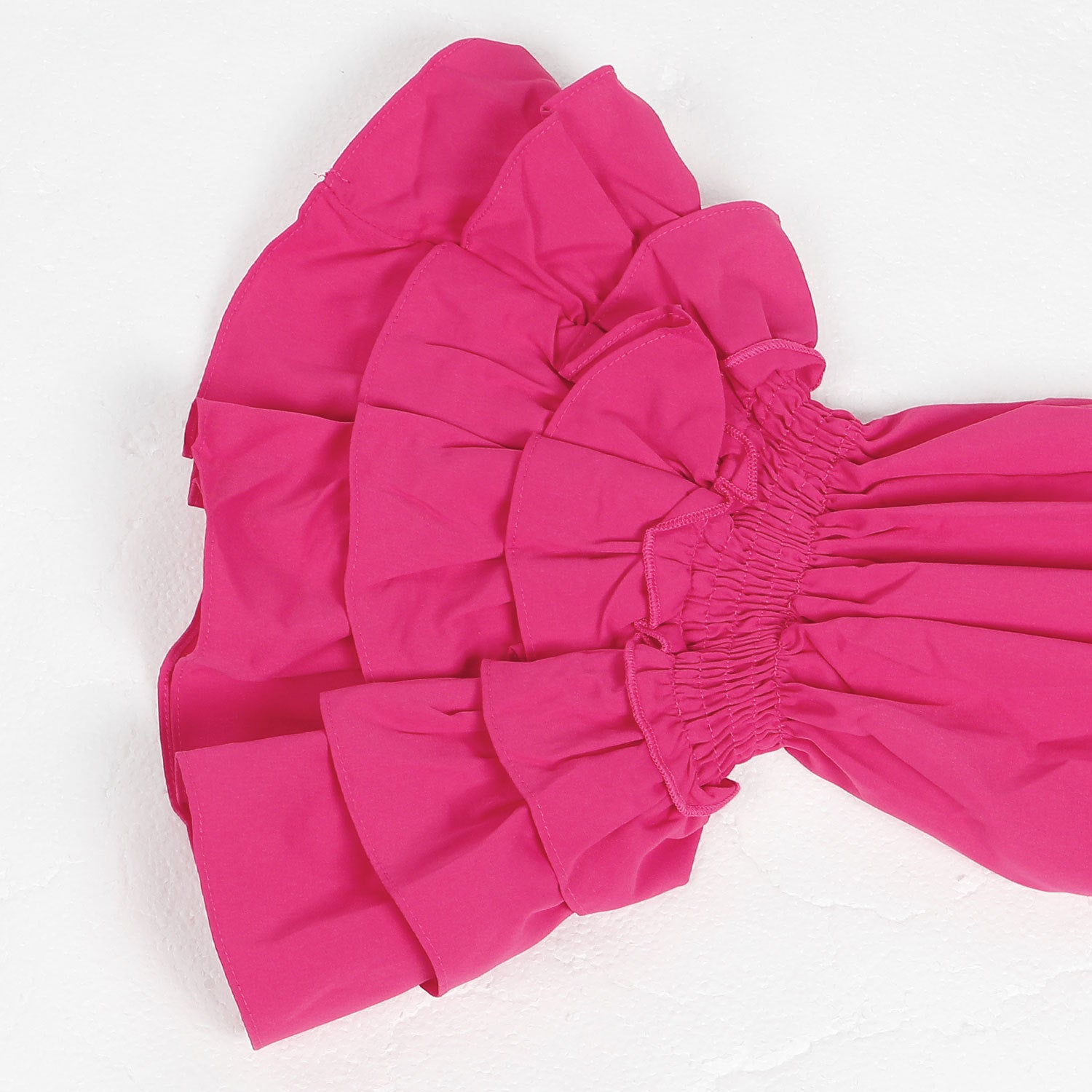 CM.YAYA Chic Women Cascading Ruffles Petal Off Shoulder Long Sleeve Smock Dress 2022 Big Swing Loose Blouse Sundress Vestidos - AMULET RING STORE