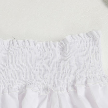 CM.YAYA Chic Women Cascading Ruffles Petal Off Shoulder Long Sleeve Smock Dress 2022 Big Swing Loose Blouse Sundress Vestidos - AMULET RING STORE