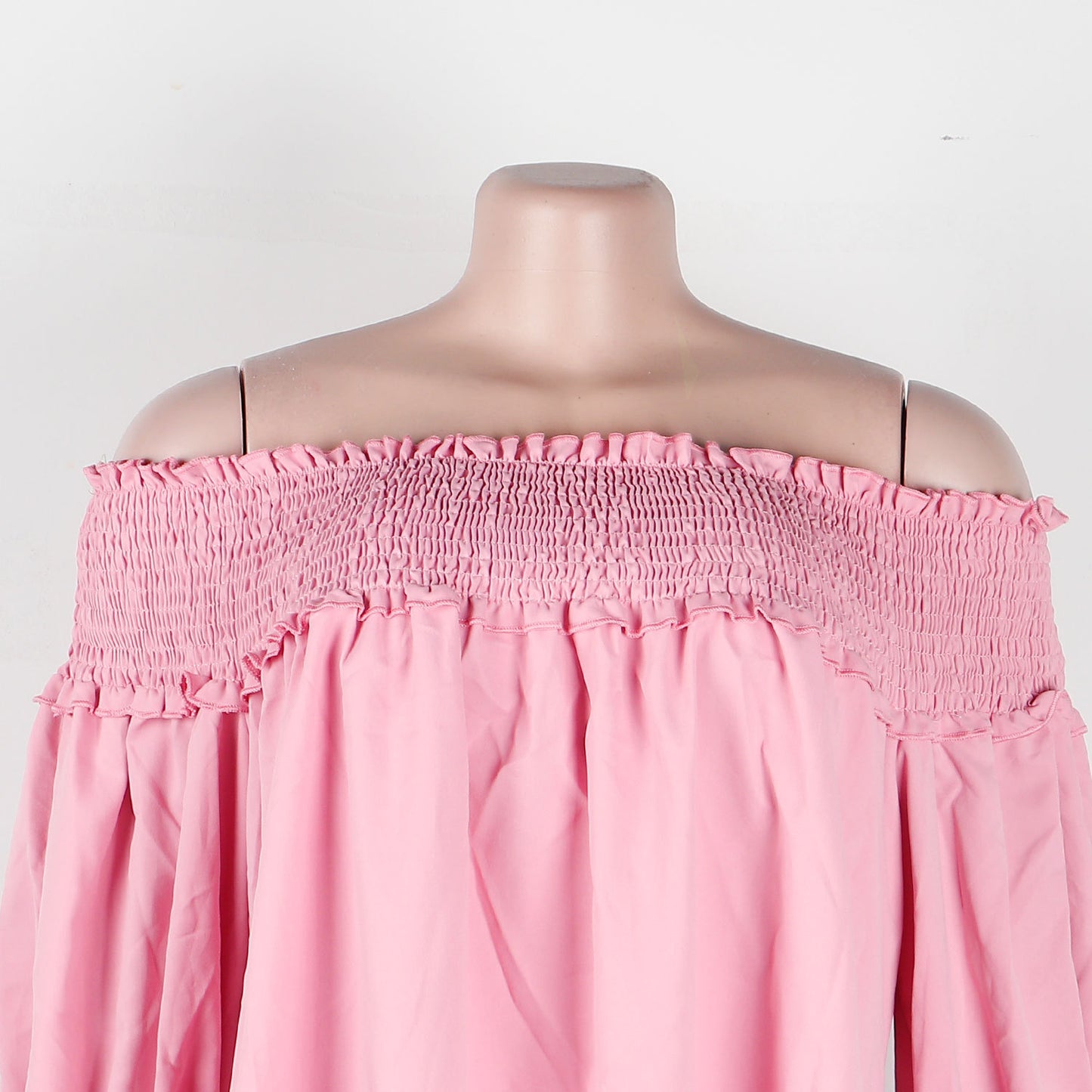 CM.YAYA Chic Women Cascading Ruffles Petal Off Shoulder Long Sleeve Smock Dress 2022 Big Swing Loose Blouse Sundress Vestidos - AMULET RING STORE