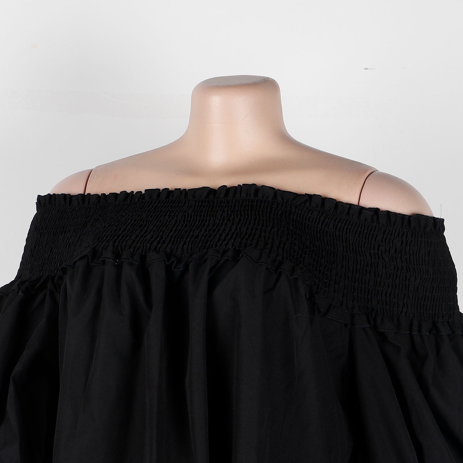 CM.YAYA Chic Women Cascading Ruffles Petal Off Shoulder Long Sleeve Smock Dress 2022 Big Swing Loose Blouse Sundress Vestidos - AMULET RING STORE