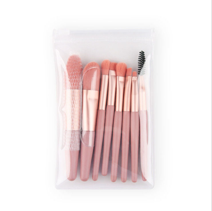8Pcs Makeup Brushes Pro Pink Brush Set Powder EyeShadow Blending Eyeliner Eyelash Eyebrow Make Up Beauty Cosmestic Brushes - AMULET RING STORE
