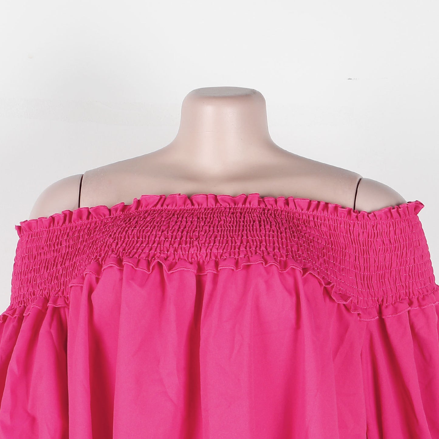 CM.YAYA Chic Women Cascading Ruffles Petal Off Shoulder Long Sleeve Smock Dress 2022 Big Swing Loose Blouse Sundress Vestidos - AMULET RING STORE