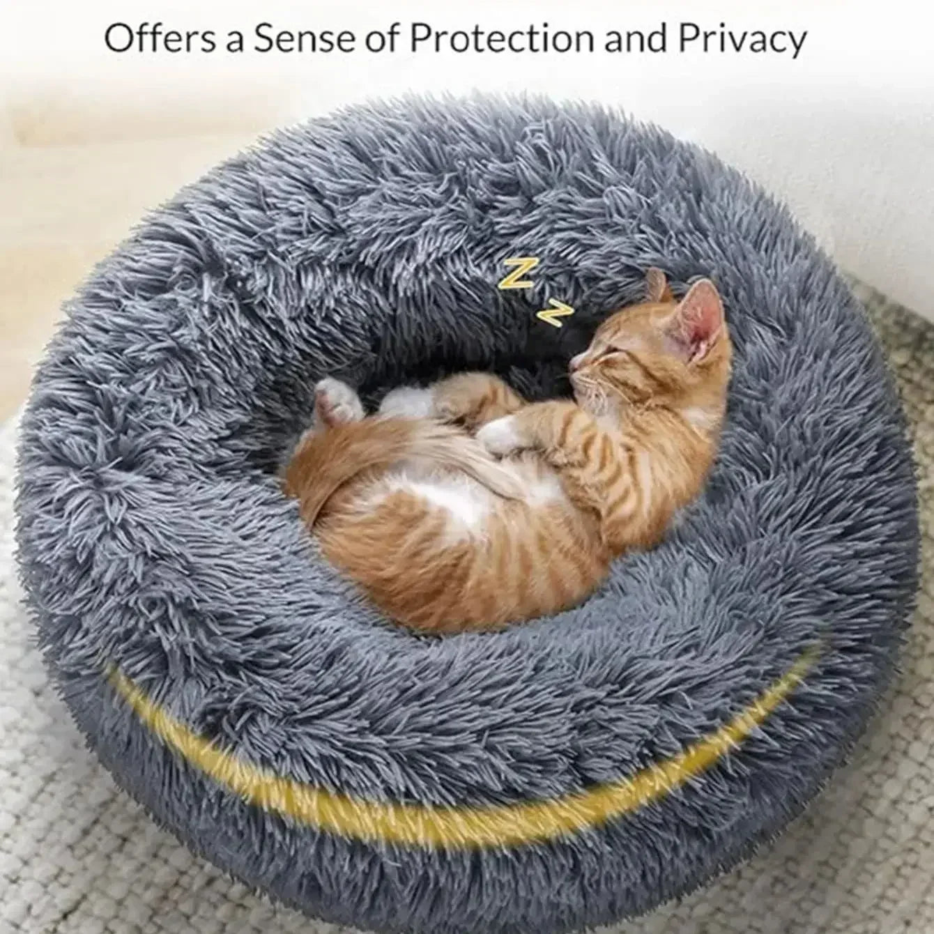 Round Cat Beds House Soft Long Plush Best Pet Dog Bed For Dogs Basket Pet Products Cushion Cat Bed Cat Mat Animals Sleeping Sofa - AMULET RING STORE