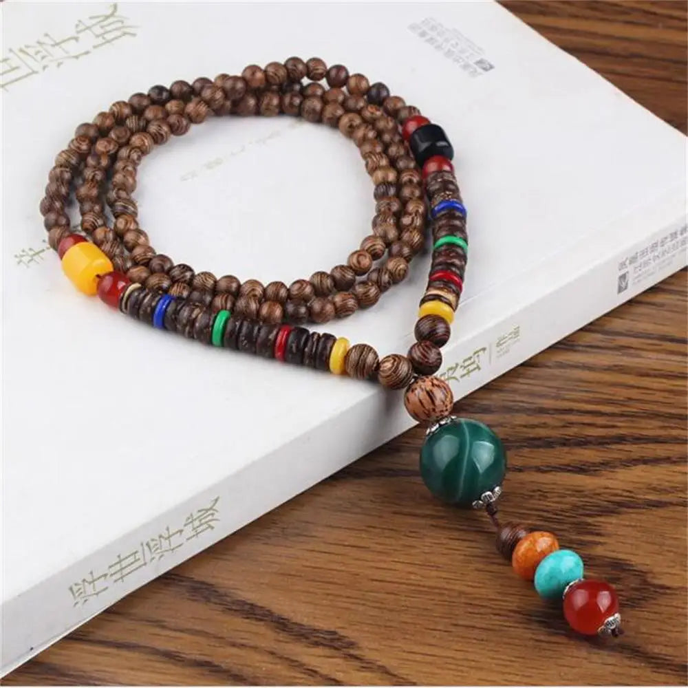 Fashion Long Sweater Pendant Chain Wooden Beaded Tassel Boho Bohemian Necklace Jewelry Nepal Wood Beads Pendant Necklace