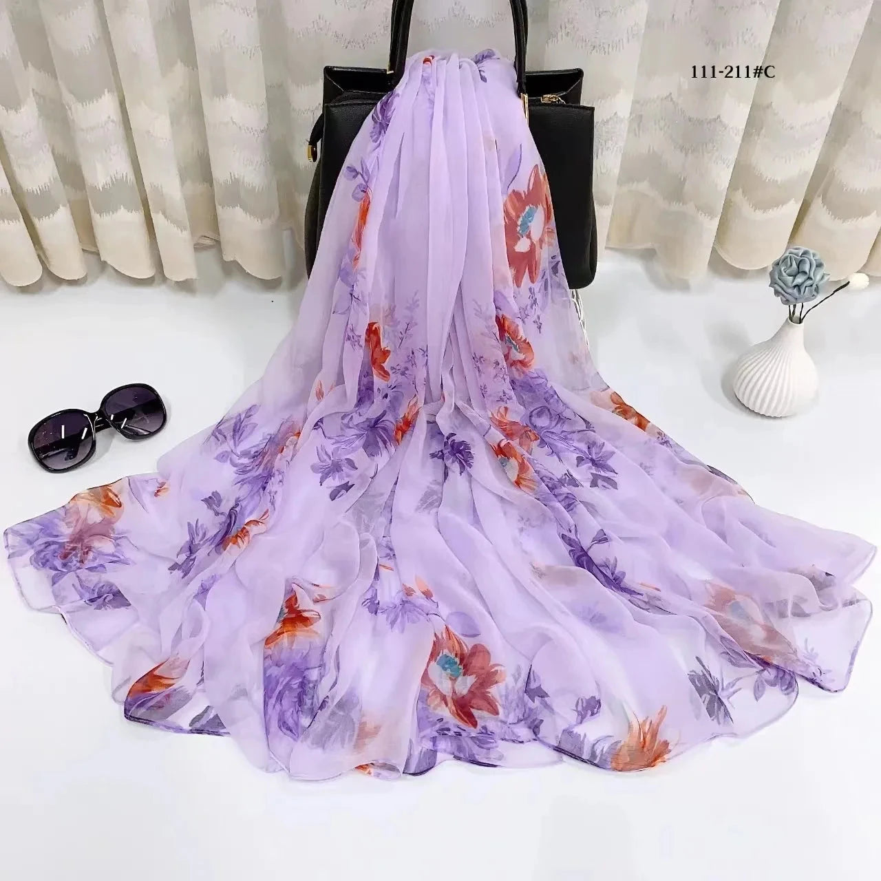 2025 Silk Scarf Women Hijab Pashmina Long Beach Stoles Shawl Wrap Headbands Spring Warm Scarves Bandana Ladies Neckscarf Foulard