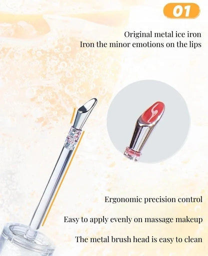 Judydoll Ice Iron Lip Glaze Lipsticks Non-Stick Cups Mirror Shine Watery Lip Lotion Metal Brush Head Makeup Cosmetics - AMULET RING STORE