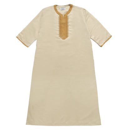 Middle Eastern Style Arrival! Spring-Summer Short-sleeve Embroidered Robe, Large-size Men's Ethnic Clothing for Ultimate Comfort