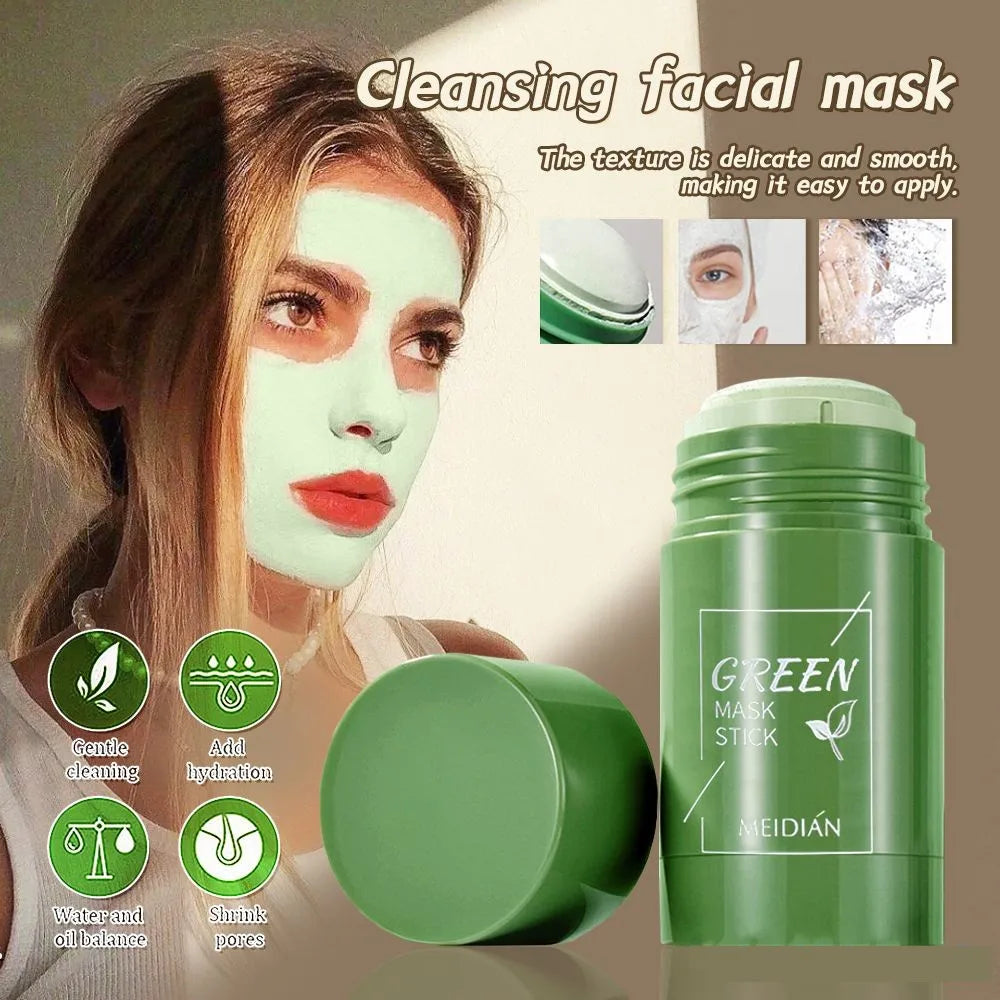 40ml Remove Blackhead Green Tea Solid Mask Clean Stick Mask Facial Dispel Acne Blemish Shrink Pores Korean Skin Care Multipack - AMULET RING STORE