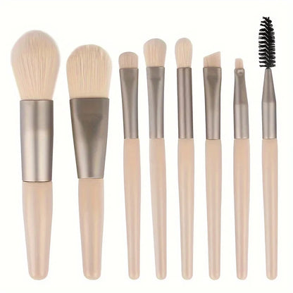 8/20Pcs Eye Makeup Brush Set Portable Soft Makeup Tool Eyeshadow Blending Detail Cosmetics Brush Kit with Makeup Egg Powder Puff - AMULET RING STORE