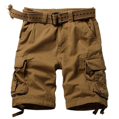 Men's Camo Cargo Shorts for Men Cotton Casual Outdoor Work Relaxed Fit Shorts with Multi-Pockets (no belt)