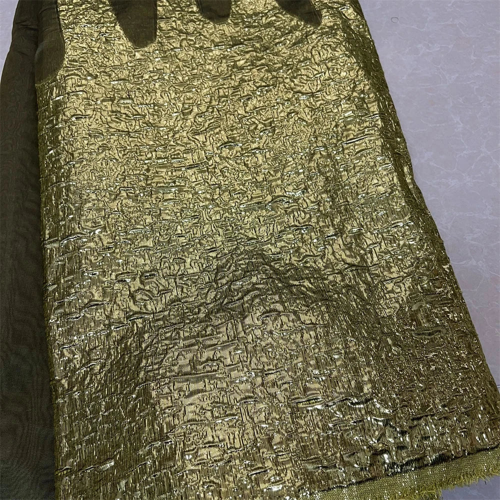 2025HighQuality African Nigerian Tulle Lace Fabric Organza Embroidery Guipure Brocade Jacquard Wedding Dresses Party Gowns 5Yard