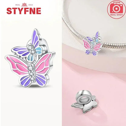 S925 Silver Glow-in-the-dark Firefly Charm Pendant Fit Original Charms Bracelet Gift Beads for Women Diy Fine Jewelry Gifts - AMULET RING STORE
