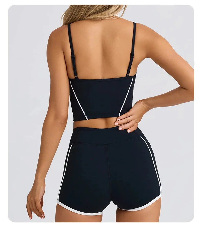 ‌Women's Tracksuits High Waist Yoga Shorts - Butt Lifting Gym Fitness Elastic Tight Naked Workout Shorts Yoga Set Sportswear