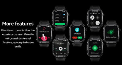 Outdoor Men Smart Watch 1.85'' 400mAh Bluetooth Call Health Monitor Swim Waterproof Sport Smartwatch for Xiaomi IOS Android 2025