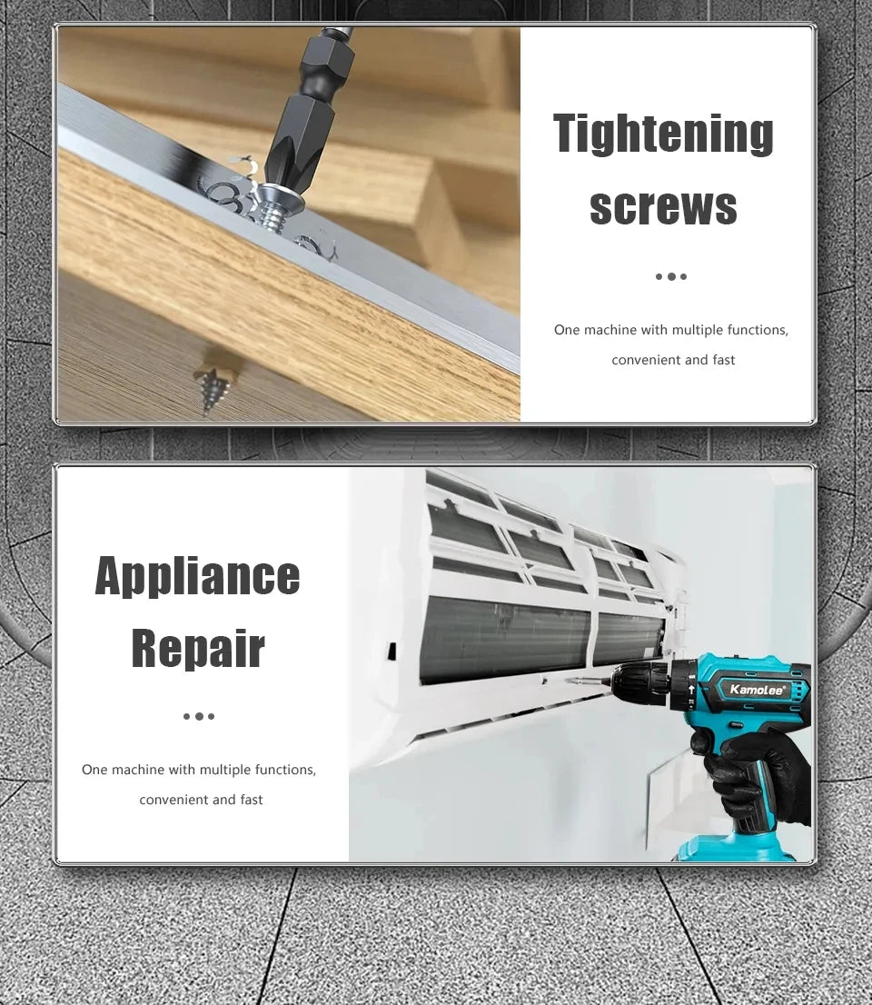 Kamolee 10mm Cordless Electric Impact Drill Electric Screwdriver Home DIY Power Tools For Makita 18V Battery - AMULET RING STORE