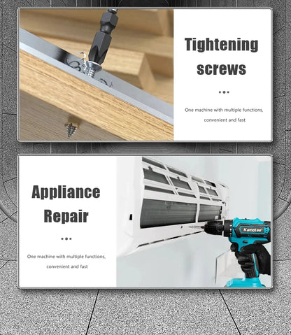 Kamolee 10mm Cordless Electric Impact Drill Electric Screwdriver Home DIY Power Tools For Makita 18V Battery - AMULET RING STORE