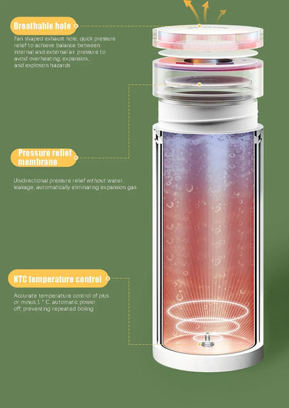 Portable Electric Kettles Tea Coffee Kettle Mini Travel Boil Water Stewable Keep Warm Appliances Thermo Anti-Scald Bottle - AMULET RING STORE