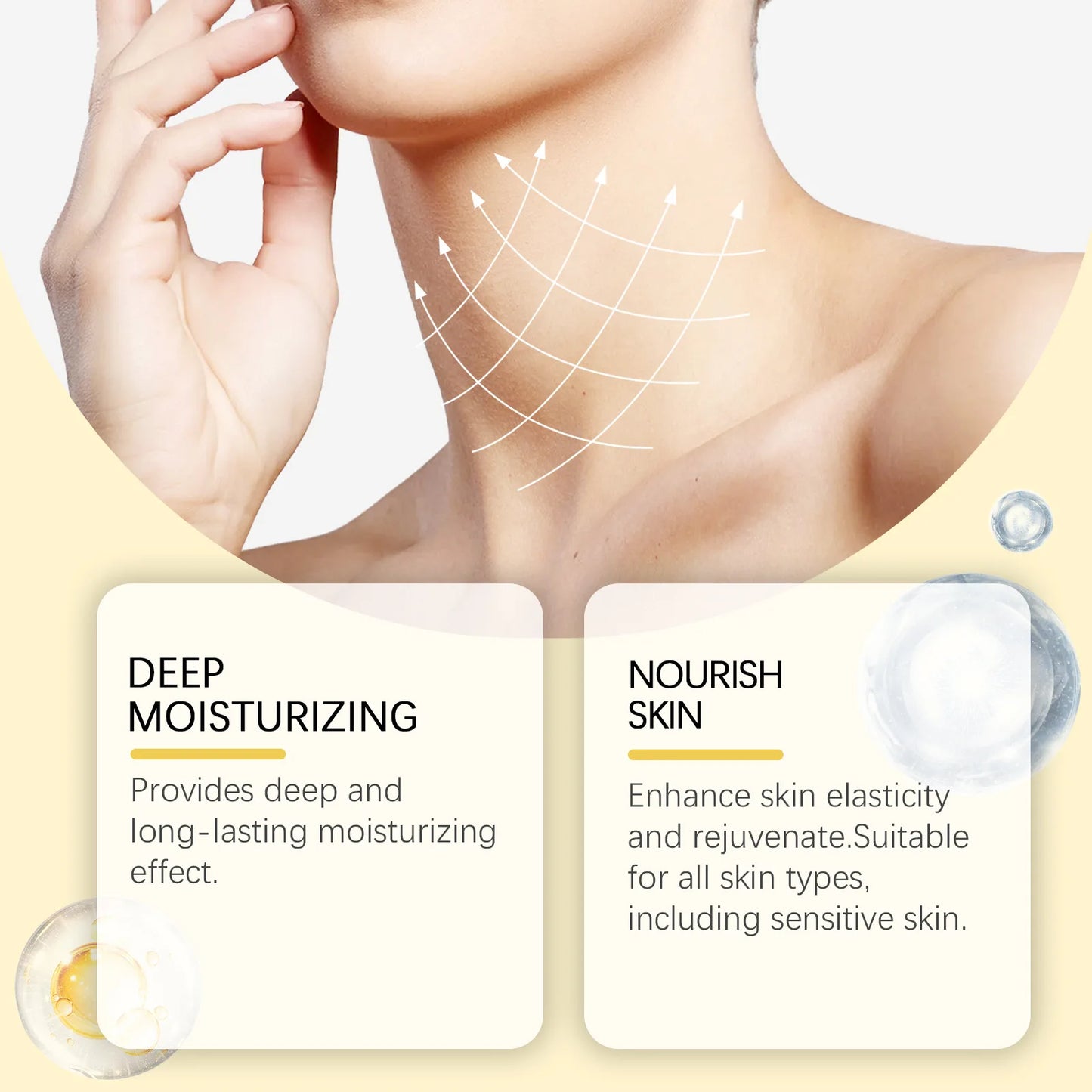 EELHOE Bee Venom Brightening Face and Neck Cream Stick Moisturizing Facial Skin Firming Rejuvenation Neck Lift Stick Cream 40g