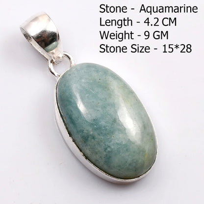 Genuine  Amaquarine  Pendant Hand Made Women Jewelry gift