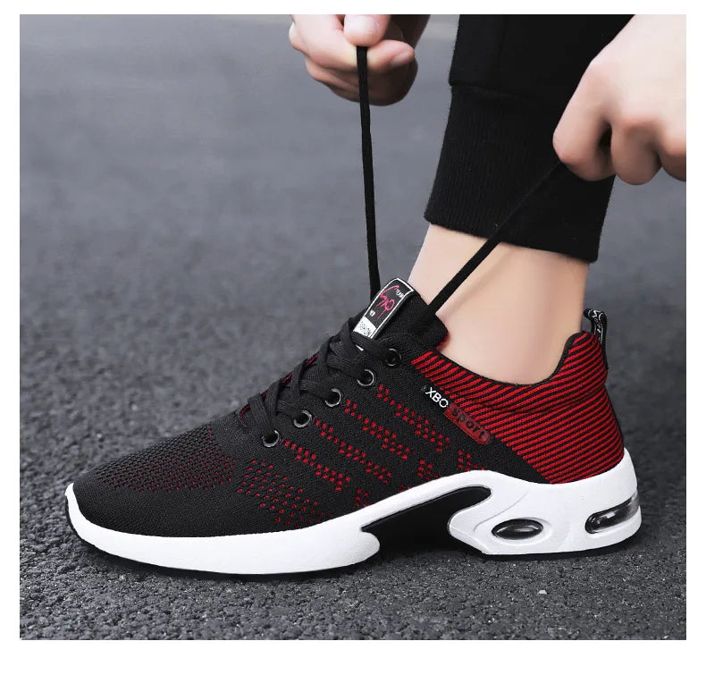 Men's shoes spring new trend men's shoes breathable lace-up running shoes Korean version of light casual walking shoes men - AMULET RING STORE
