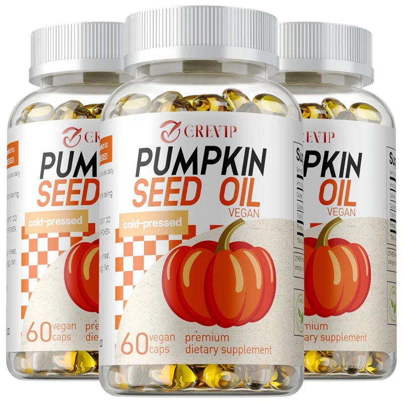 120 Capsules Pumpkin Seed Oil - Promotes Hair Growth, Hair Care, Supporting Prostate Health and Enhance Immunity System