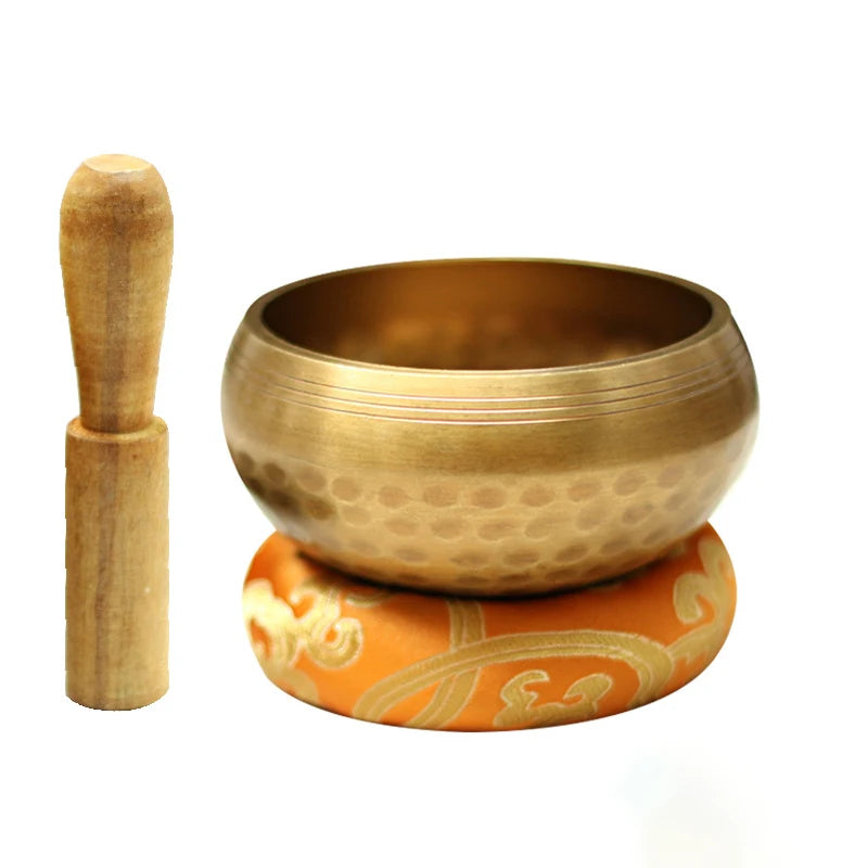 Bronze Tibetan Bowl Handmade Singing Bowls Genuine Pretty Meditation Musical Instruments Sound Healing Buddhist Monk Supplies - AMULET RING STORE