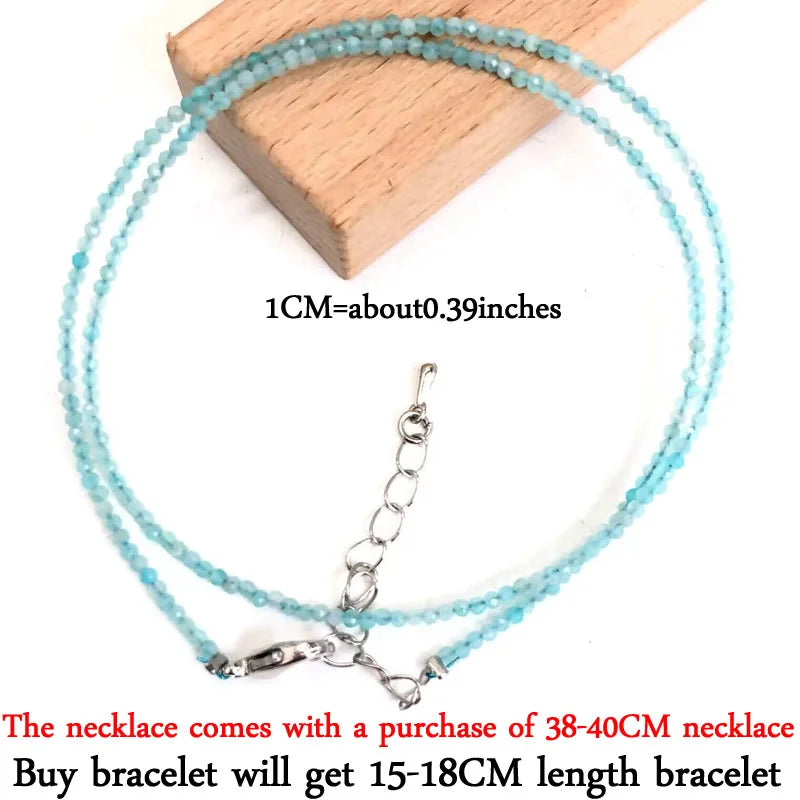 2-3mm Natural Stone Beaded Necklace Handmade Mini Tourmaline lapis crystal Energy Healing Female Bracelet for Women Jewelry Gift - AMULET RING STORE