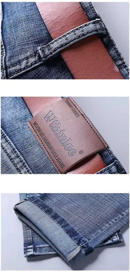 Men New Business Men's Jeans Casual Straight Stretch Fashion Classic Blue Black Work Denim Trousers Male Brand Clothing 28-40