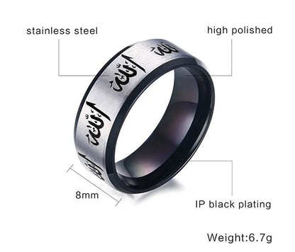 Fashion Stainless Steel Arabic Islamic Muslim Allah Rings AMULET RING STORE