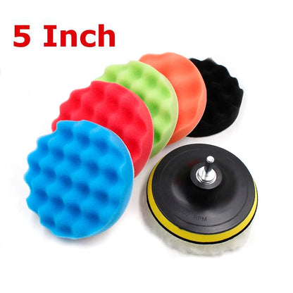 3/5/6/7 Inch Car Polishing Kit Polish Pad Car Polish Buffing Pad Abrasive Disc Sponge Foam Pads Polisher For Headlight Refurbish - AMULET RING STORE