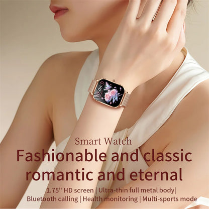 2025 New Xiaomi Fashion Women Smartwatch AMOLED HD Screen Heart Rate Blood Oxygen Monitoring BT Call Sports Smartwatch Woman