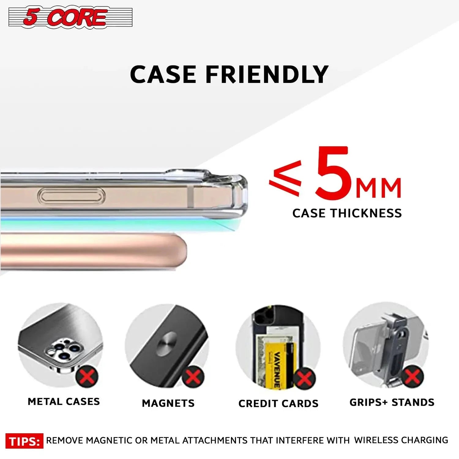 Wireless Charging Pad 15W Qi-Certified Max Fast Wire Less Phone Charger Glass Top Slim USB-C - CDKW04 W