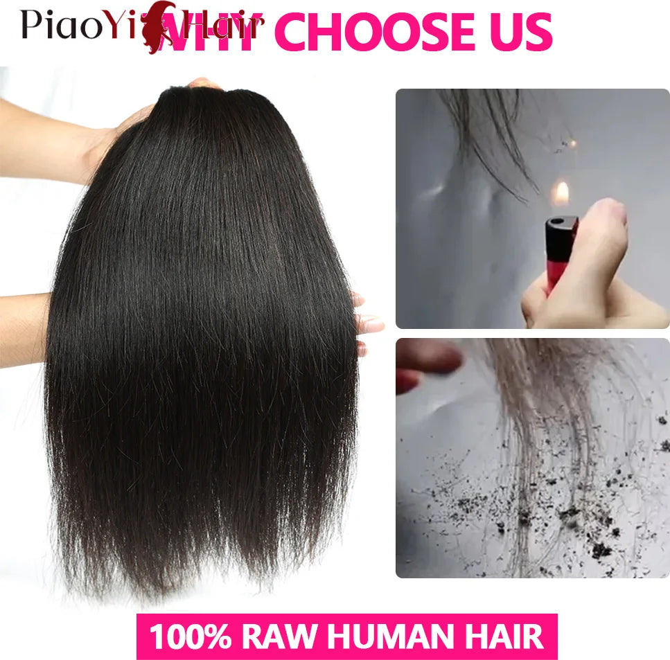 12A Double Drawn Straight Human Hair Bundle 100% Raw Human Hair 20 22 24Inch Unprocessed Virgin Human Hair Extension Top Quality