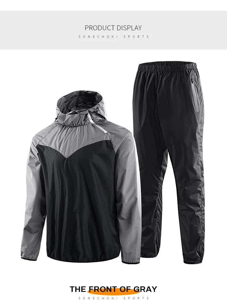 Sauna Suit Unisex Gym Clothing Set Men Full Body Sweating Sportswear Women Boxing Training Running Fitness Weight Loss Tracksuit