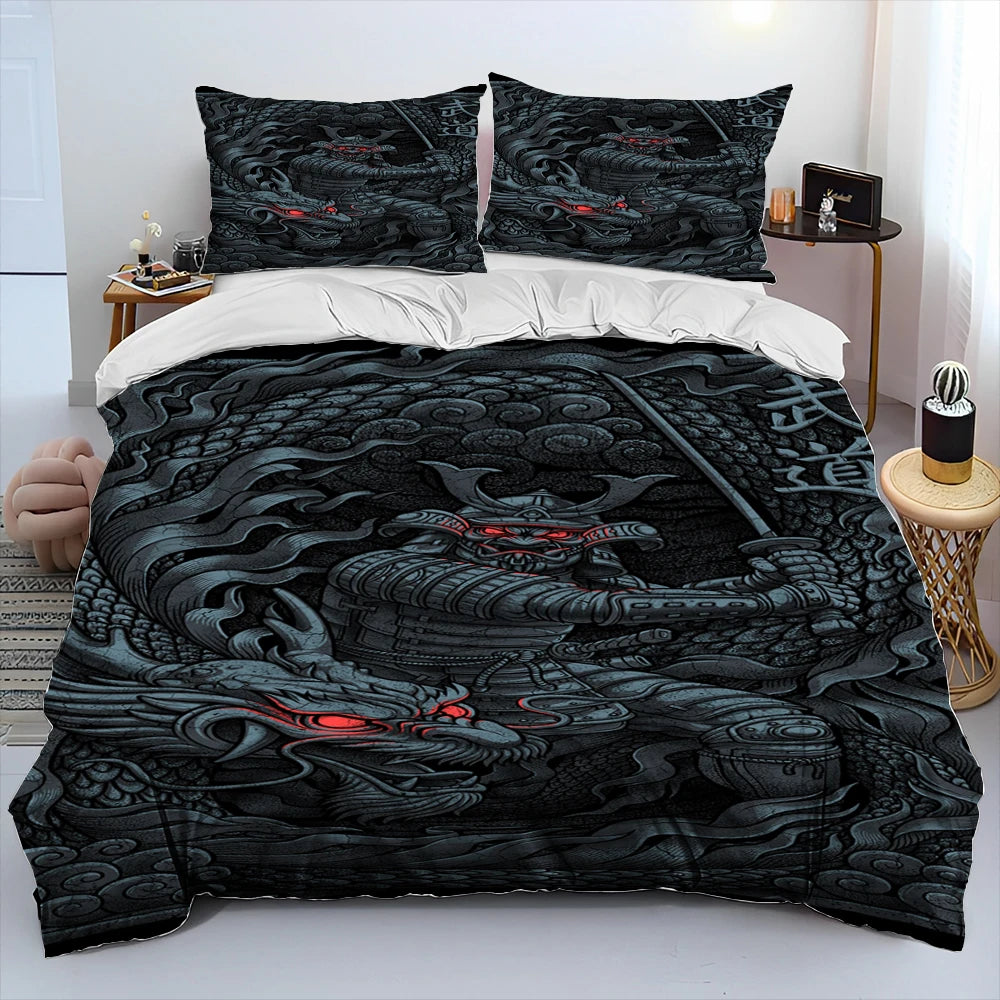 Dragon Cartoon Comforter Bedding Set,Duvet Cover Bed Set Quilt Cover Pillowcase,King Queen Size Bedding Set for Adult Child Gift