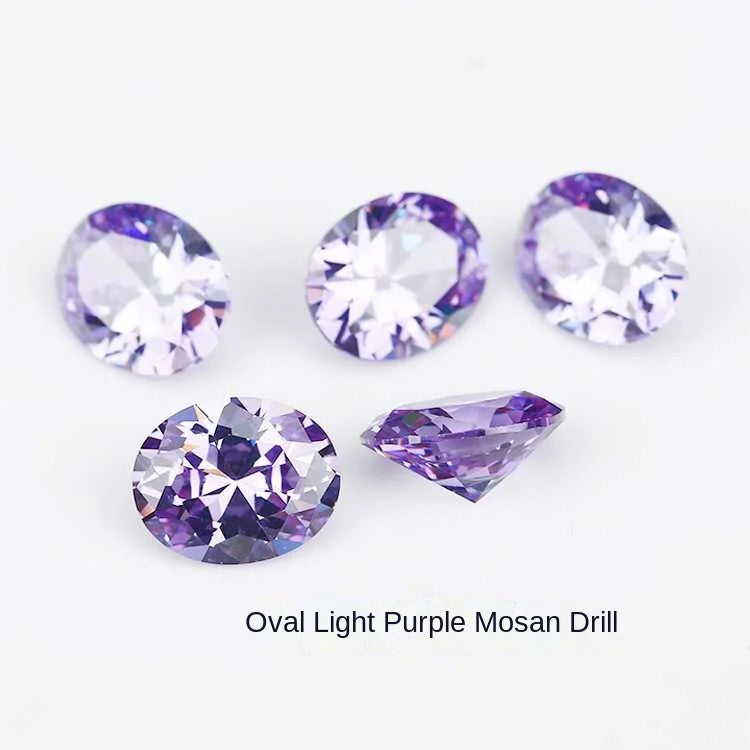 1CT colored diamond moissanite oval pigeon egg moissanite irregular naked stone gemstone jewelry accessories