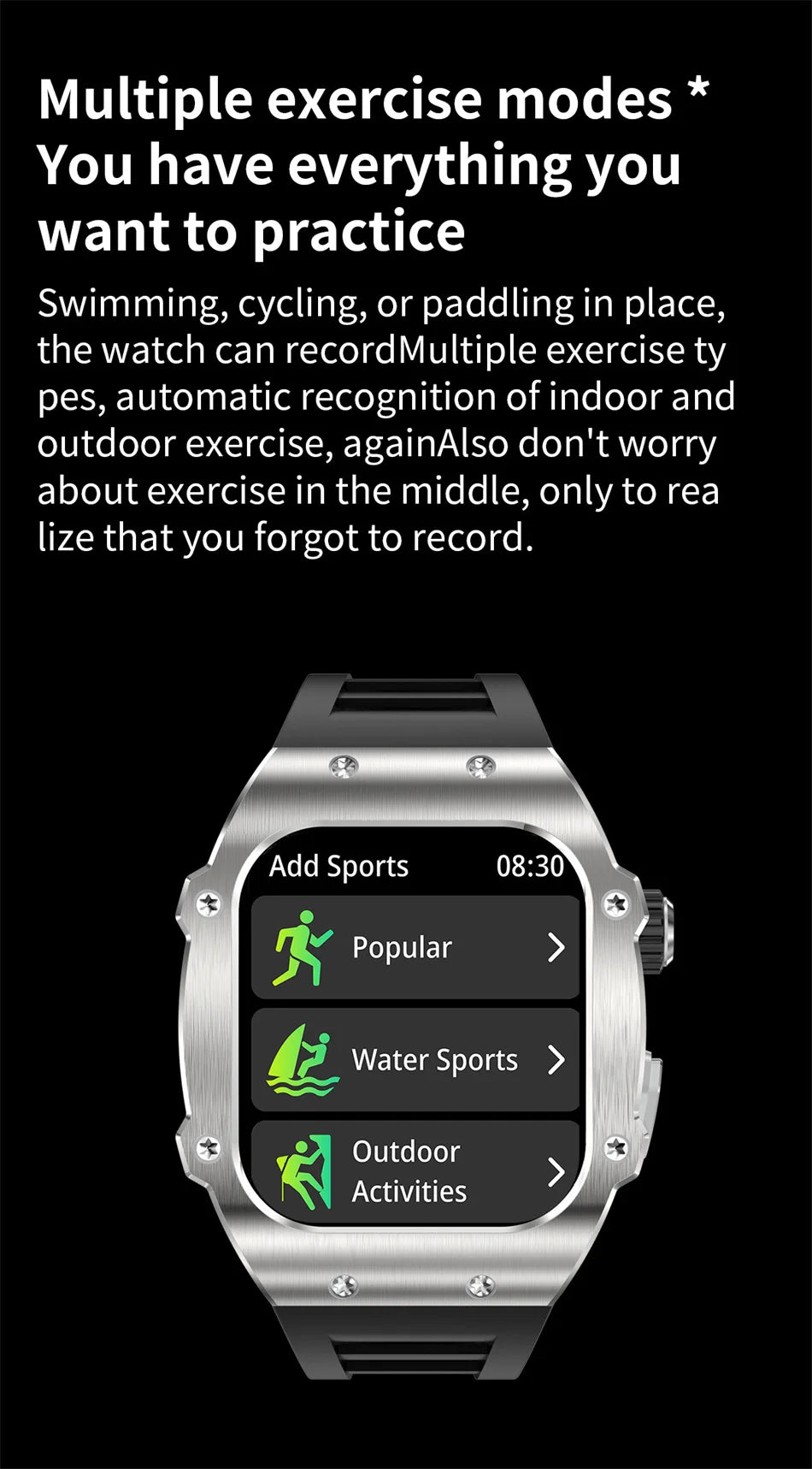 2024 Outdoor Sports Smart Watch Men 1.91 inch Screen Bluetooth Calling Waterproof Travel AI Voice Men Smartwatch For IOS Android