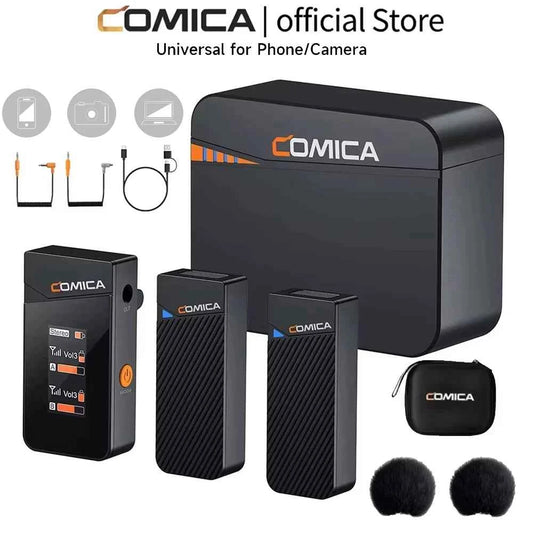 COMICA Vimo C 2.4G Mini Wireless Lapel Microphone with Charging Case, for Smartphone Camera Podcast Interview YouTube Facebook